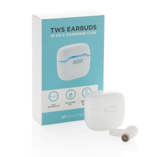 Auriculares publicitarios personalizados inalámbricos TWS en estuche de carga esterilizante UV-C